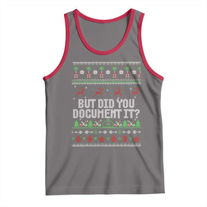 But Did You Document It Ugly Christmas Tank Top Funny Office Party Sarcastic Winter HR TS10 Deep Heather Red Print Your Wear