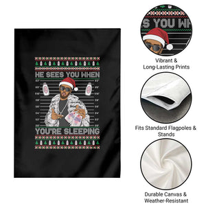 Funny Christmas Diddy Garden Flag Diddy Sees You When Youre Sleeping Ugly Xmas TS10 Print Your Wear