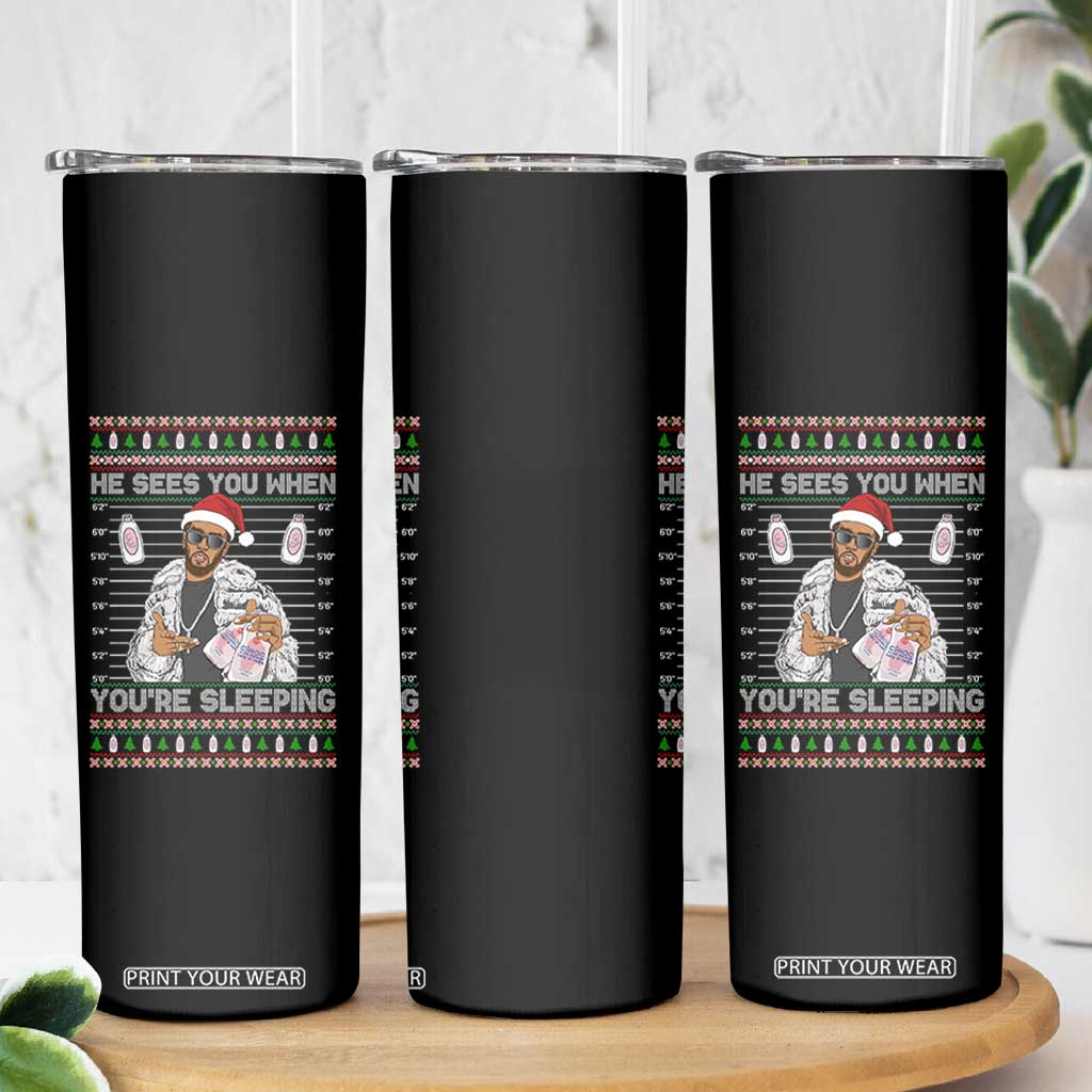 Funny Christmas Diddy Skinny Tumbler Diddy Sees You When Youre Sleeping Ugly Xmas TS10 Print Your Wear