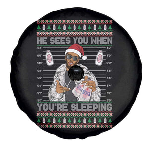 Funny Christmas Diddy Spare Tire Cover Diddy Sees You When Youre Sleeping Ugly Xmas TS10 Print Your Wear