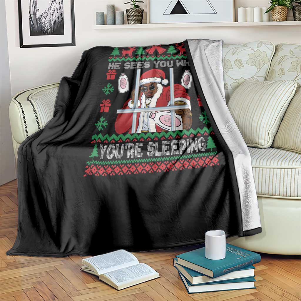 Funny Christmas Diddy Throw Blanket Diddy Sees You When Youre Sleeping Dirty Ugly Xmas TS10 Print Your Wear