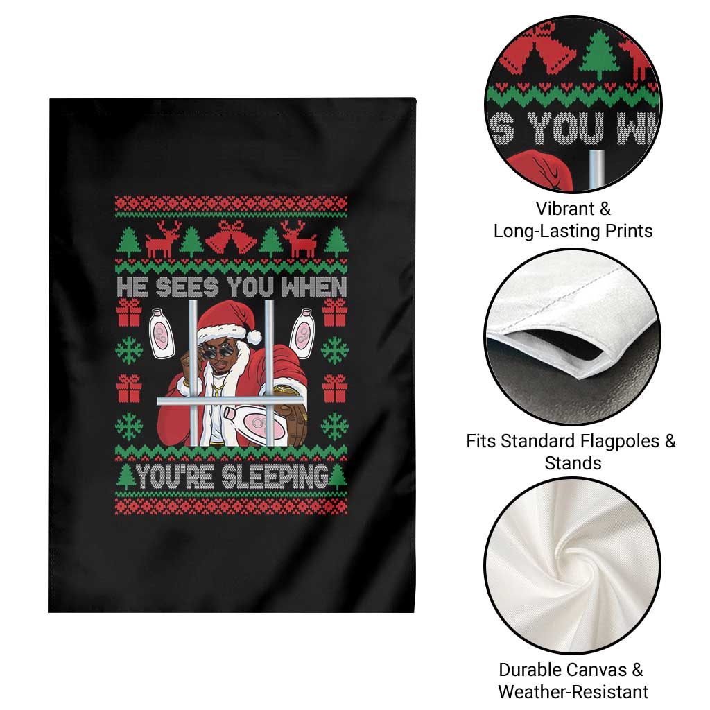Funny Christmas Diddy Garden Flag Diddy Sees You When Youre Sleeping Dirty Ugly Xmas TS10 Print Your Wear