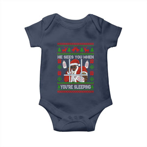 Funny Christmas Diddy Baby Onesie Diddy Sees You When Youre Sleeping Dirty Ugly Xmas TS10 Navy Print Your Wear