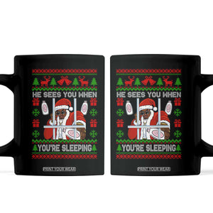 Funny Christmas Diddy Coffee Mug Diddy Sees You When Youre Sleeping Dirty Ugly Xmas TS10 Black Print Your Wear