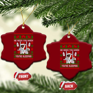 Funny Christmas Diddy Ceramic Ornament Diddy Sees You When Youre Sleeping Dirty Ugly Xmas TS10 Print Your Wear