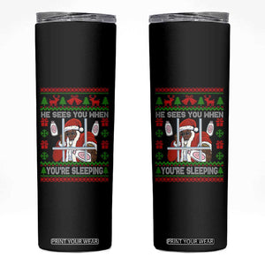 Funny Christmas Diddy Skinny Tumbler Diddy Sees You When Youre Sleeping Dirty Ugly Xmas TS10 Black Print Your Wear