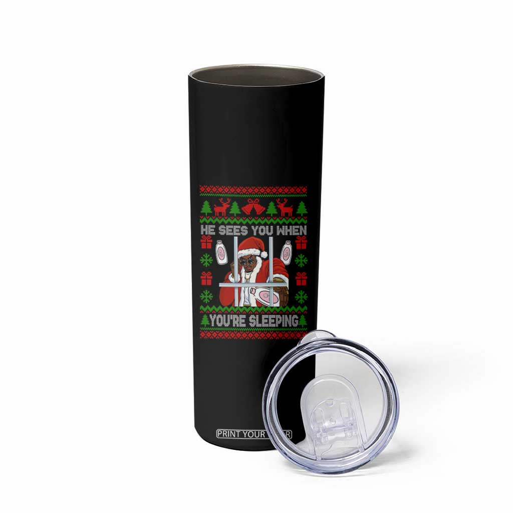 Funny Christmas Diddy Skinny Tumbler Diddy Sees You When Youre Sleeping Dirty Ugly Xmas TS10 Print Your Wear