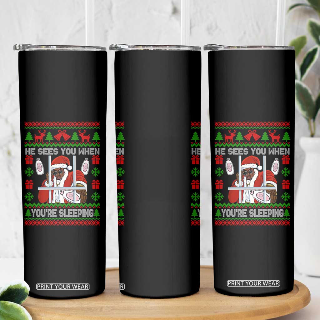 Funny Christmas Diddy Skinny Tumbler Diddy Sees You When Youre Sleeping Dirty Ugly Xmas TS10 Print Your Wear