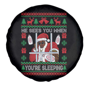 Funny Christmas Diddy Spare Tire Cover Diddy Sees You When Youre Sleeping Dirty Ugly Xmas TS10 Print Your Wear