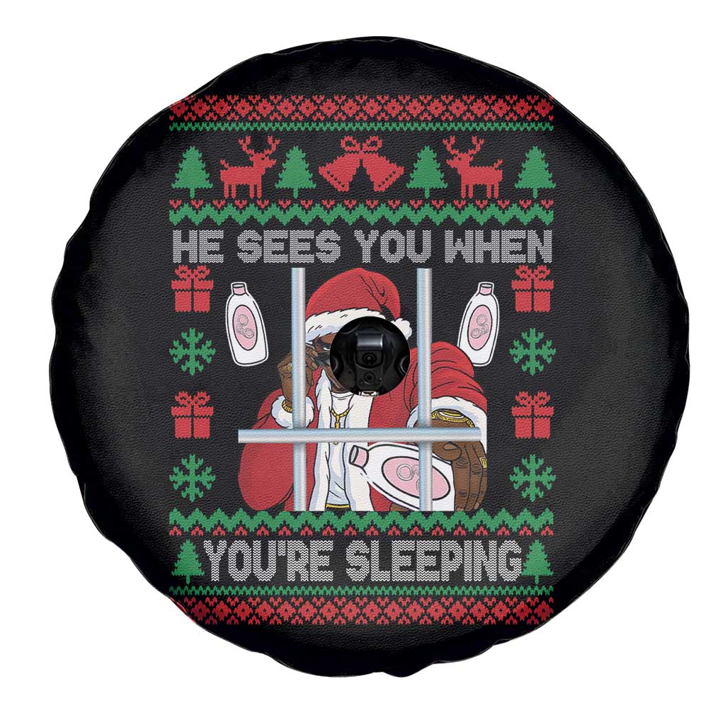 Funny Christmas Diddy Spare Tire Cover Diddy Sees You When Youre Sleeping Dirty Ugly Xmas TS10 Print Your Wear