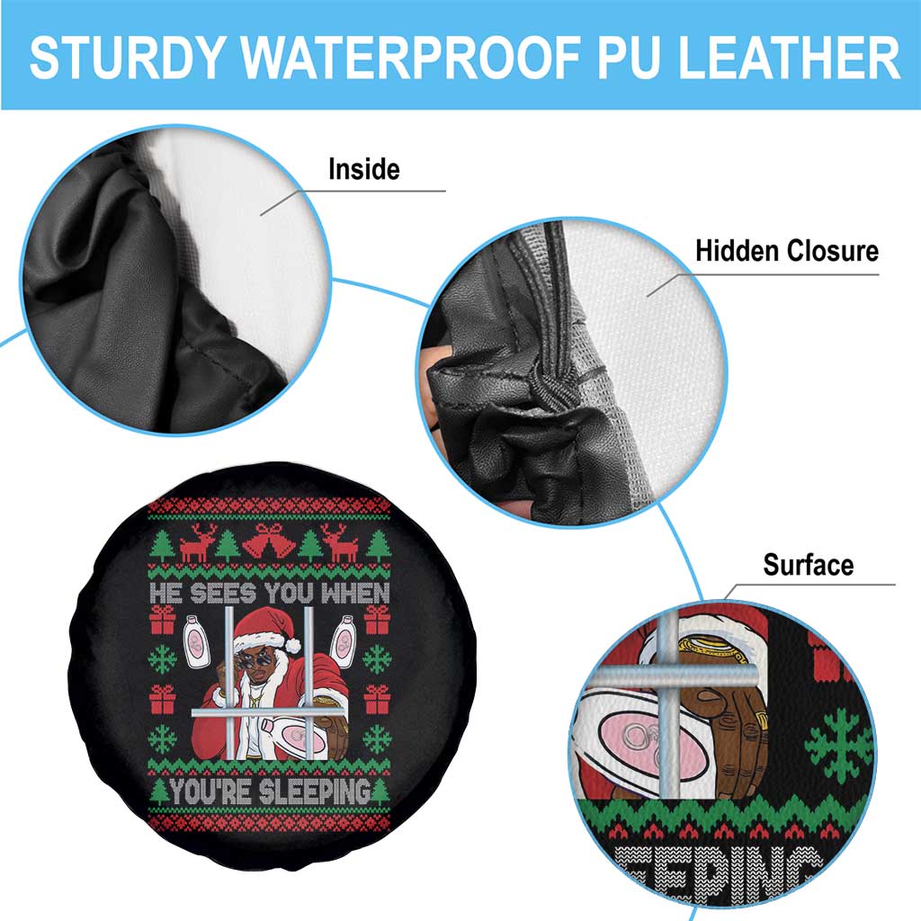 Funny Christmas Diddy Spare Tire Cover Diddy Sees You When Youre Sleeping Dirty Ugly Xmas TS10 Print Your Wear
