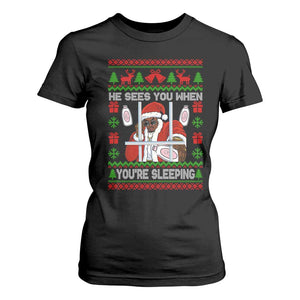 Funny Christmas Diddy T Shirt For Women Diddy Sees You When Youre Sleeping Dirty Ugly Xmas TS10 Black Print Your Wear