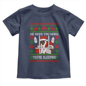 Funny Christmas Diddy Toddler T Shirt Diddy Sees You When Youre Sleeping Dirty Ugly Xmas TS10 Navy Print Your Wear