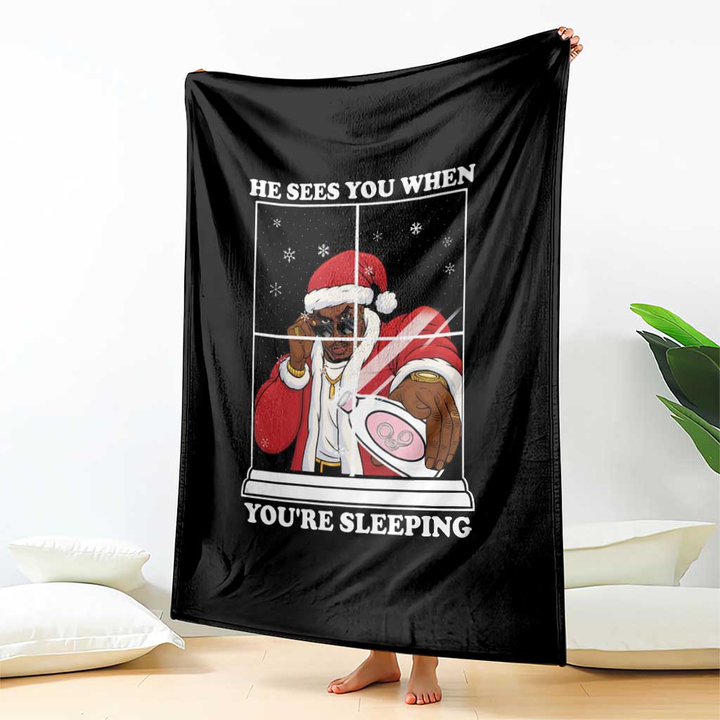 Funny Christmas Diddy Throw Blanket He Sees You When Youre Sleeping Dirty Ugly Xmas TS10 Print Your Wear