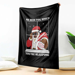 Funny Christmas Diddy Throw Blanket He Sees You When Youre Sleeping Dirty Ugly Xmas TS10 Print Your Wear
