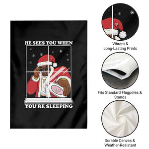 Funny Christmas Diddy Garden Flag He Sees You When Youre Sleeping Dirty Ugly Xmas TS10 Print Your Wear
