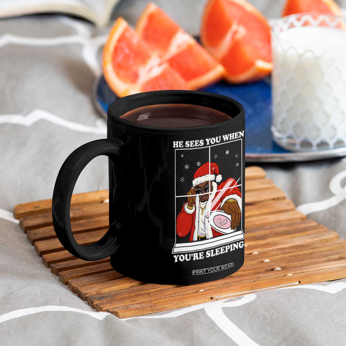 Funny Christmas Diddy Coffee Mug He Sees You When Youre Sleeping Dirty Ugly Xmas TS10 Print Your Wear
