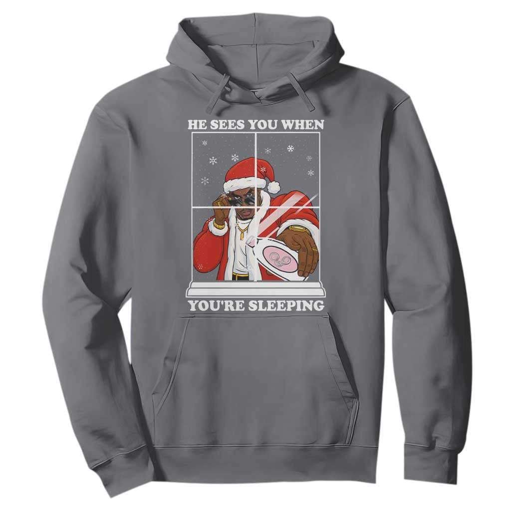 Funny Christmas Diddy Hoodie He Sees You When Youre Sleeping Dirty Ugly Xmas TS10 Charcoal Print Your Wear