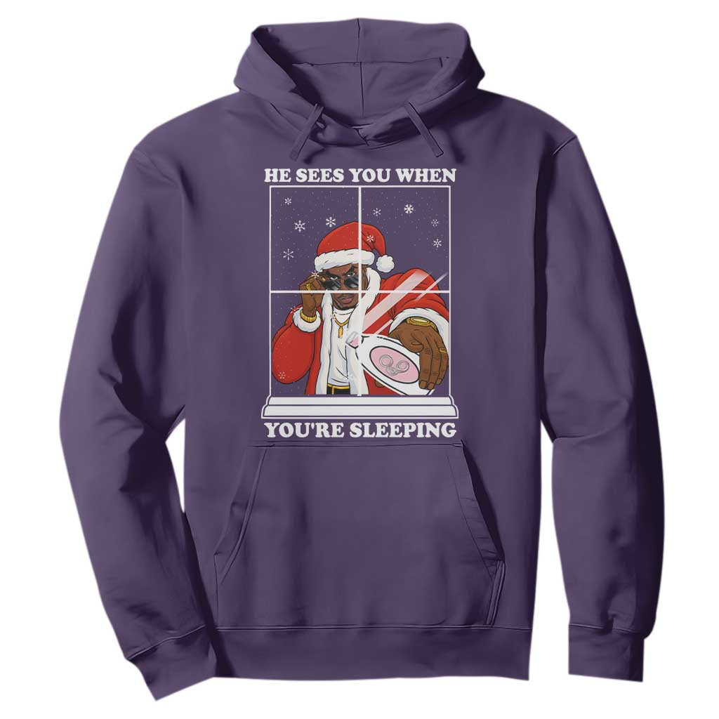 Funny Christmas Diddy Hoodie He Sees You When Youre Sleeping Dirty Ugly Xmas TS10 Purple Print Your Wear