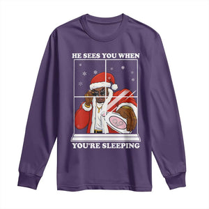 Funny Christmas Diddy Long Sleeve Shirt He Sees You When Youre Sleeping Dirty Ugly Xmas TS10 Purple Print Your Wear