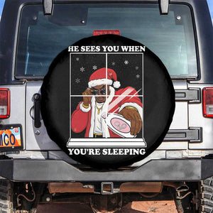Funny Christmas Diddy Spare Tire Cover He Sees You When Youre Sleeping Dirty Ugly Xmas TS10 No hole Black Print Your Wear