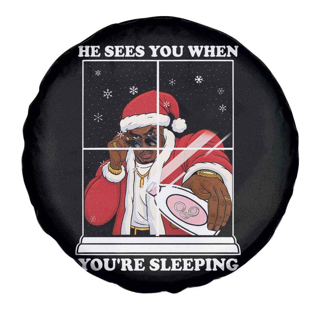 Funny Christmas Diddy Spare Tire Cover He Sees You When Youre Sleeping Dirty Ugly Xmas TS10 Print Your Wear