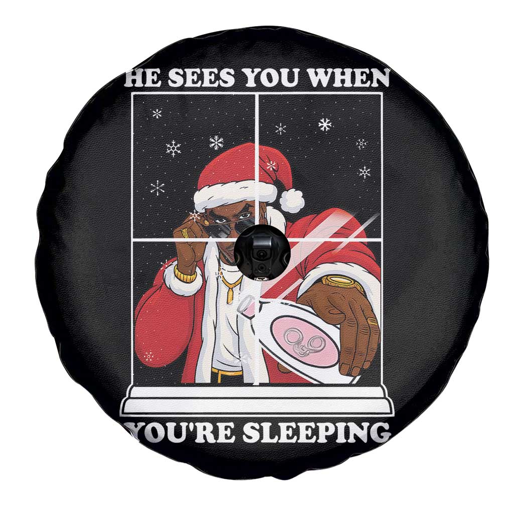 Funny Christmas Diddy Spare Tire Cover He Sees You When Youre Sleeping Dirty Ugly Xmas TS10 Print Your Wear