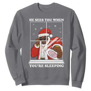 Funny Christmas Diddy Sweatshirt He Sees You When Youre Sleeping Dirty Ugly Xmas TS10 Charcoal Print Your Wear