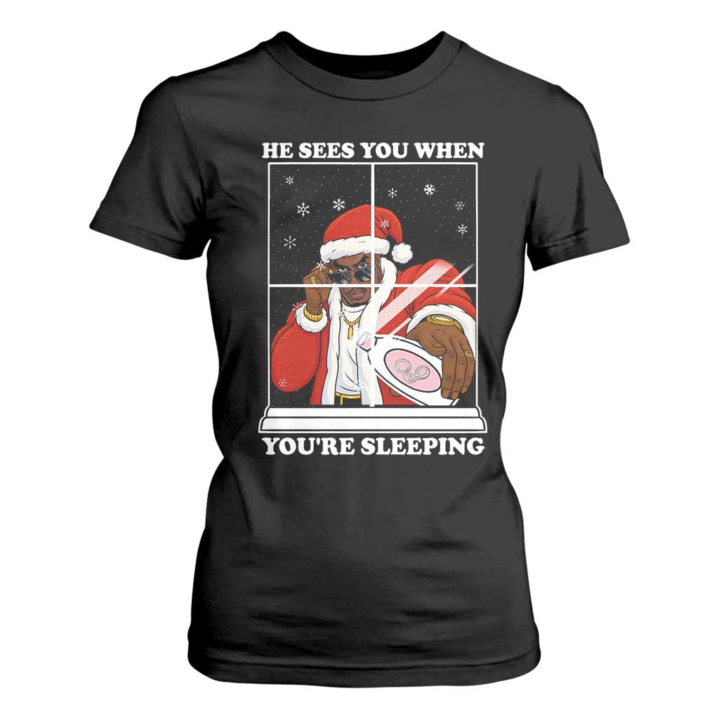 Funny Christmas Diddy T Shirt For Women He Sees You When Youre Sleeping Dirty Ugly Xmas TS10 Black Print Your Wear