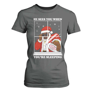 Funny Christmas Diddy T Shirt For Women He Sees You When Youre Sleeping Dirty Ugly Xmas TS10 Dark Heather Print Your Wear