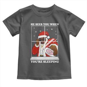 Funny Christmas Diddy Toddler T Shirt He Sees You When Youre Sleeping Dirty Ugly Xmas TS10 Dark Heather Print Your Wear