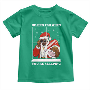 Funny Christmas Diddy Toddler T Shirt He Sees You When Youre Sleeping Dirty Ugly Xmas TS10 Irish Green Print Your Wear