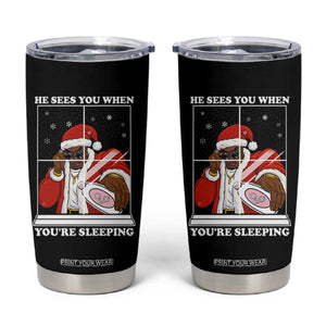 Funny Christmas Diddy Tumbler Cup He Sees You When Youre Sleeping Dirty Ugly Xmas TS10 Black Print Your Wear