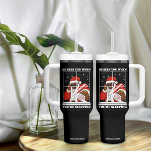 Funny Christmas Diddy Tumbler With Handle He Sees You When Youre Sleeping Dirty Ugly Xmas TS10 Print Your Wear