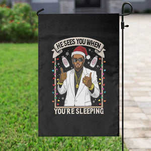 Funny Christmas Diddy Garden Flag He Sees You When Youre Sleeping Dirty Xmas Lights TS10 Print Your Wear