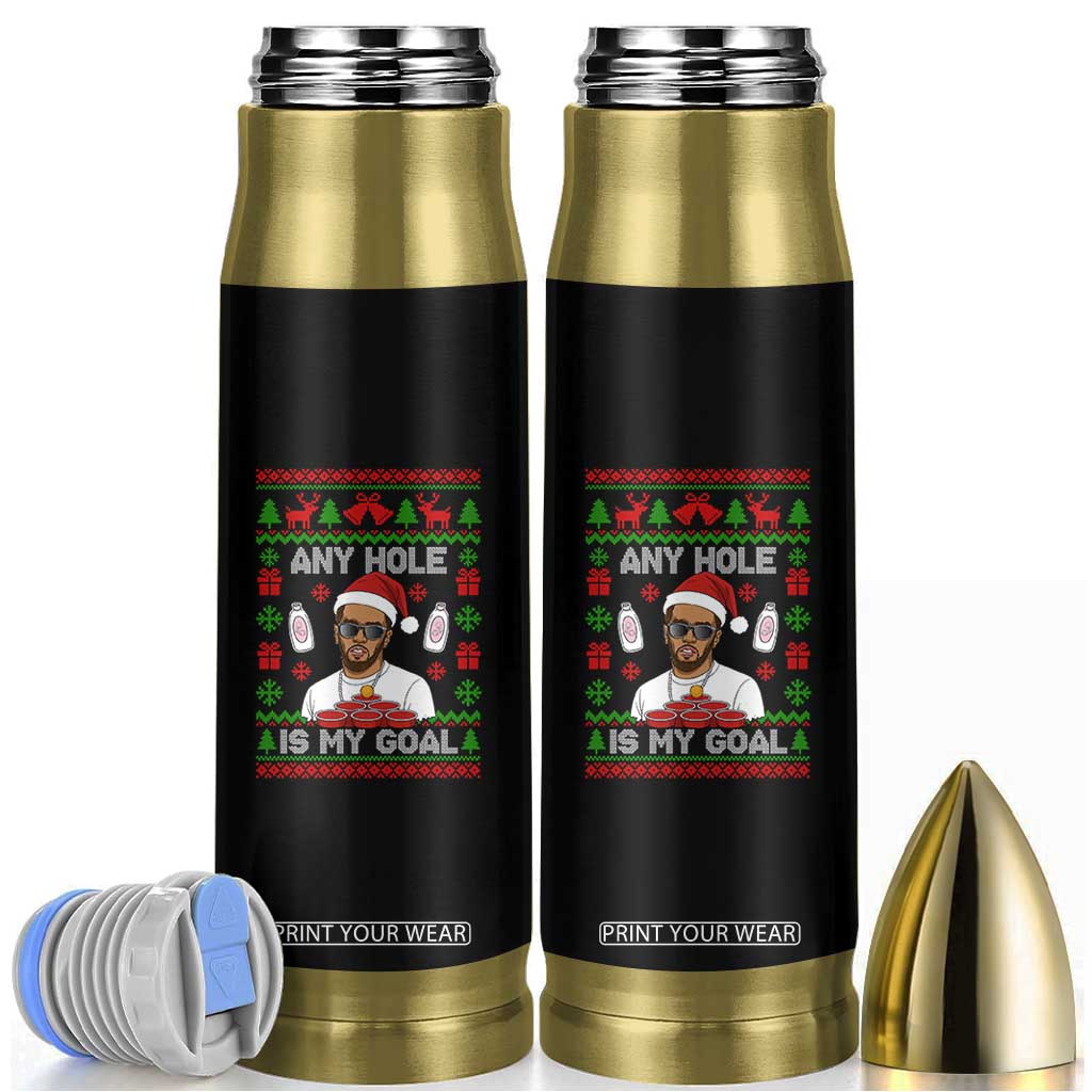 Funny Christmas Diddy Bullet Tumbler Embarrassing Any Hole is My Goal Dirty Ugly Xmas TS10 Black Print Your Wear