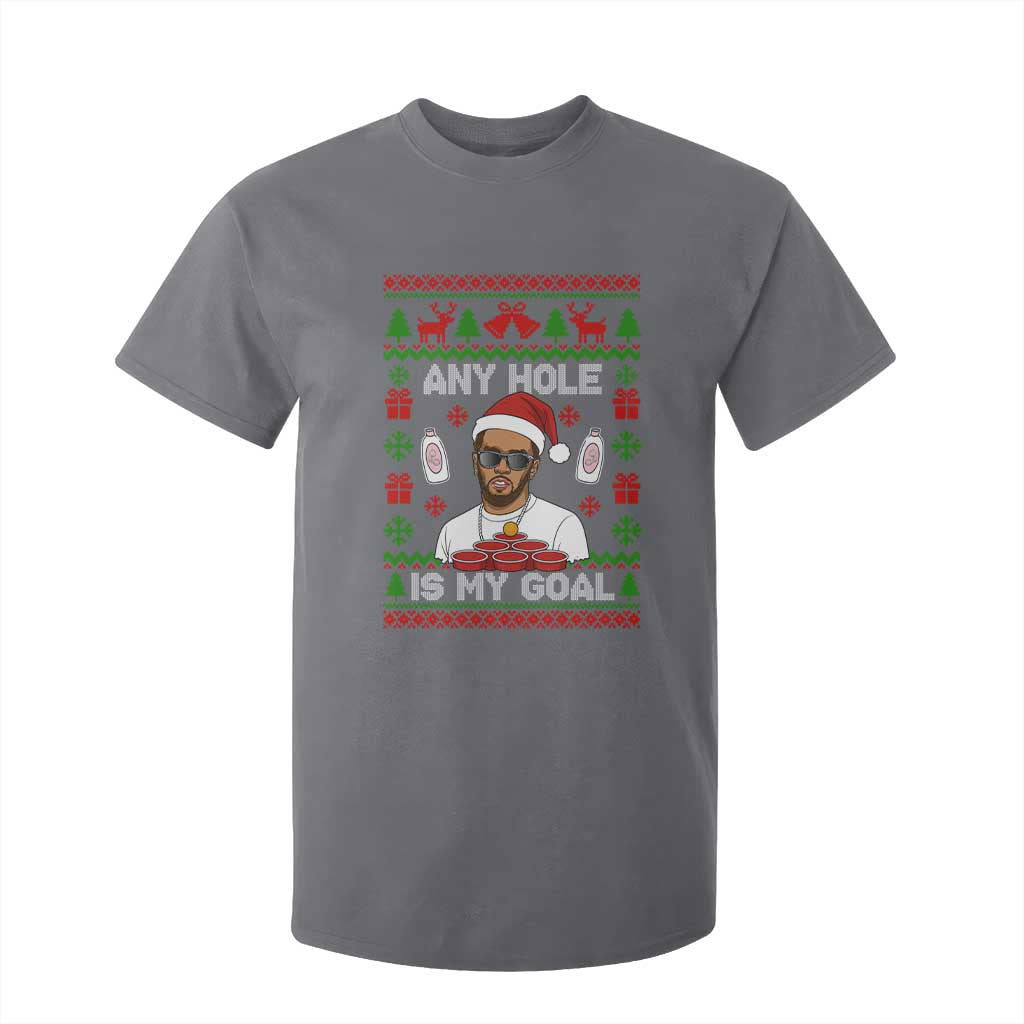 Funny Christmas Diddy T Shirt For Kid Embarrassing Any Hole is My Goal Dirty Ugly Xmas TS10 Charcoal Print Your Wear