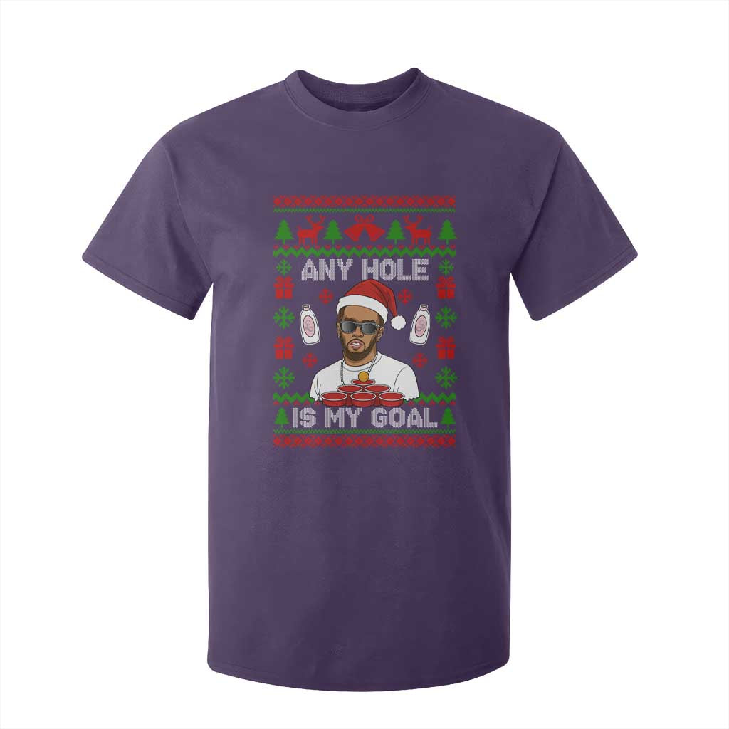 Funny Christmas Diddy T Shirt For Kid Embarrassing Any Hole is My Goal Dirty Ugly Xmas TS10 Purple Print Your Wear