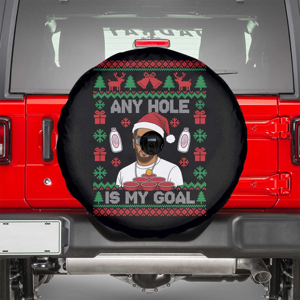 Funny Christmas Diddy Spare Tire Cover Embarrassing Any Hole is My Goal Dirty Ugly Xmas TS10 Black Print Your Wear