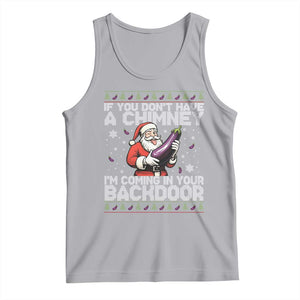 Funny Inappropriate Christmas Tank Top Santa If You Dont Have A Chimney Im Coming In Your Backdoor TS10 Athletic Heather Print Your Wear