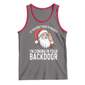 Funny Inappropriate Christmas Tank Top Adult Humor Santa If You Dont Have A Chimney Im Coming In Your Backdoor TS10 Deep Heather Red Print Your Wear