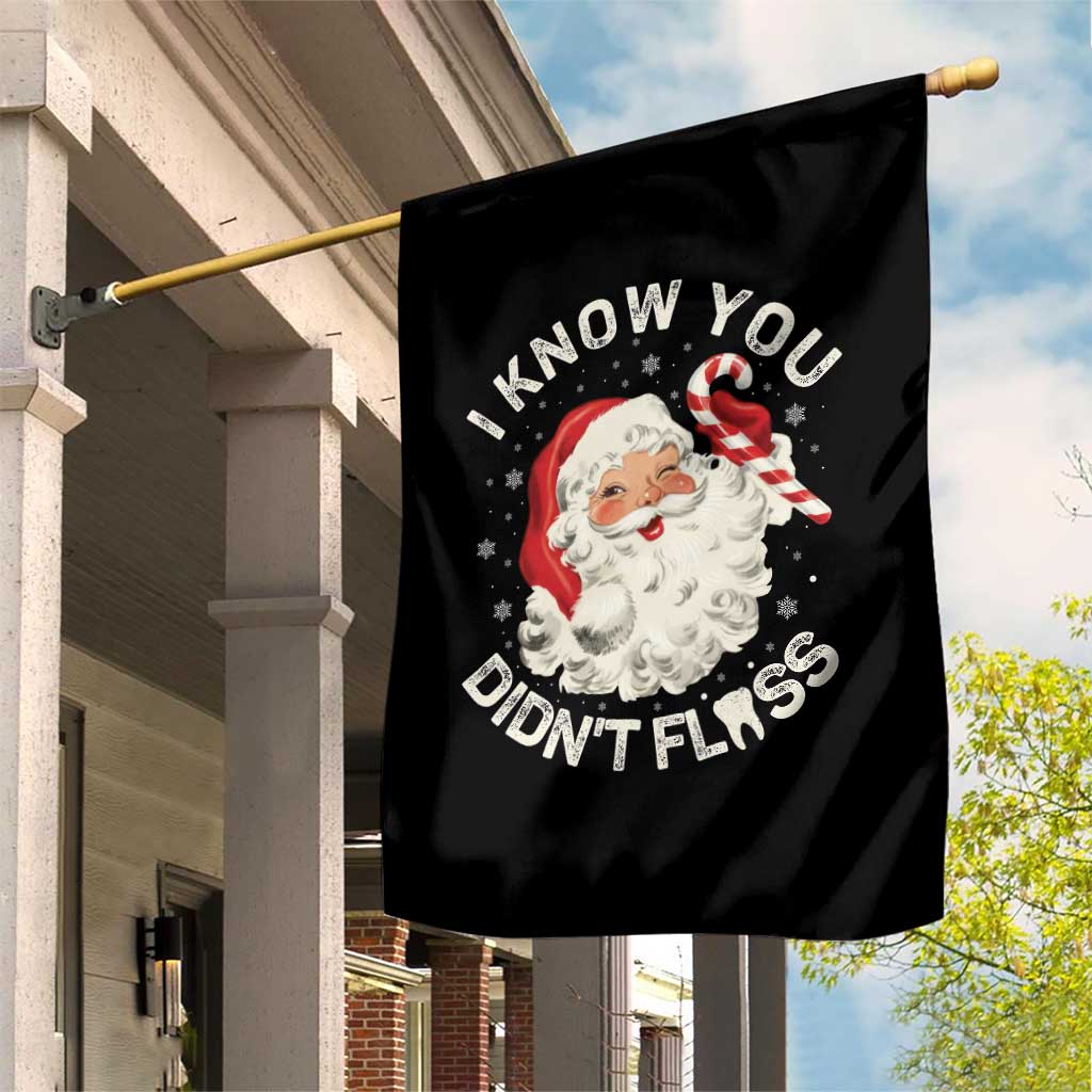 I Know You Didnt Floss Garden Flag Funny Dentist Christmas Santa Dental Hygiene TS10 Print Your Wear