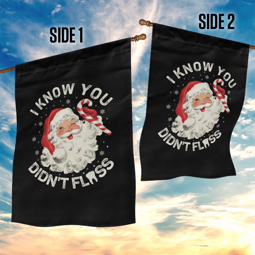 I Know You Didnt Floss Garden Flag Funny Dentist Christmas Santa Dental Hygiene TS10 Print Your Wear