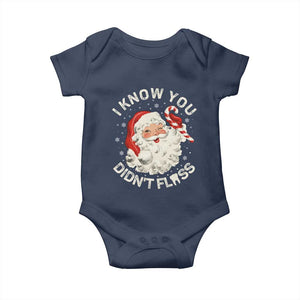 I Know You Didnt Floss Baby Onesie Funny Dentist Christmas Santa Dental Hygiene TS10 Navy Print Your Wear