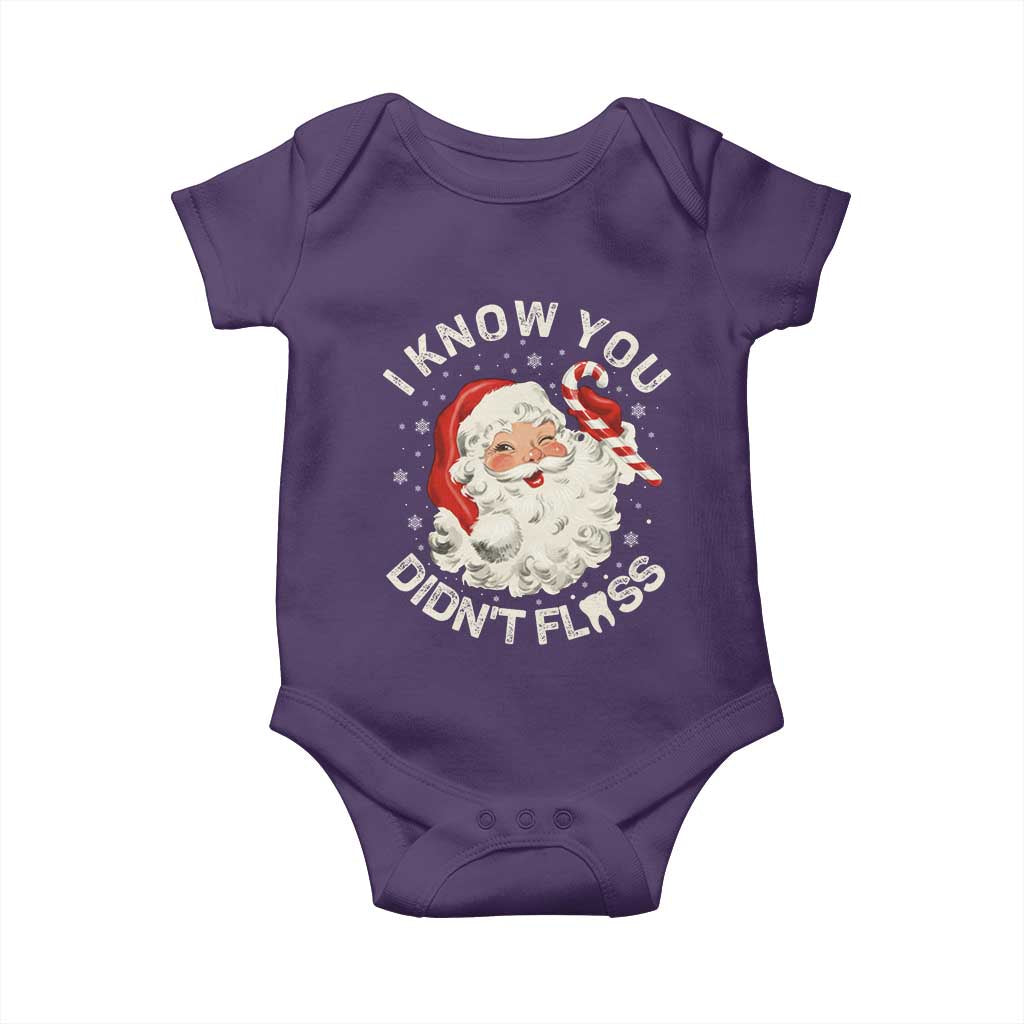 I Know You Didnt Floss Baby Onesie Funny Dentist Christmas Santa Dental Hygiene TS10 Purple Print Your Wear