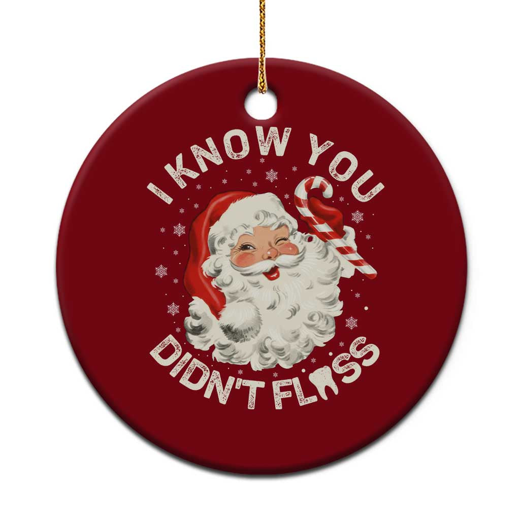 I Know You Didnt Floss Ceramic Ornament Funny Dentist Christmas Santa Dental Hygiene TS10 1pc Red Print Your Wear