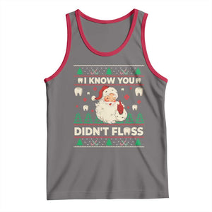 I Know You Didnt Floss Dentist Ugly Christmas Tank Top Funny Santa Dental Hygiene TS10 Deep Heather Red Print Your Wear