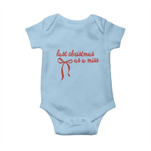 Last Christmas As A Miss Baby Onesie Bride To Be Future Mrs Xmas Engaged Gift TS10 Light Blue Print Your Wear