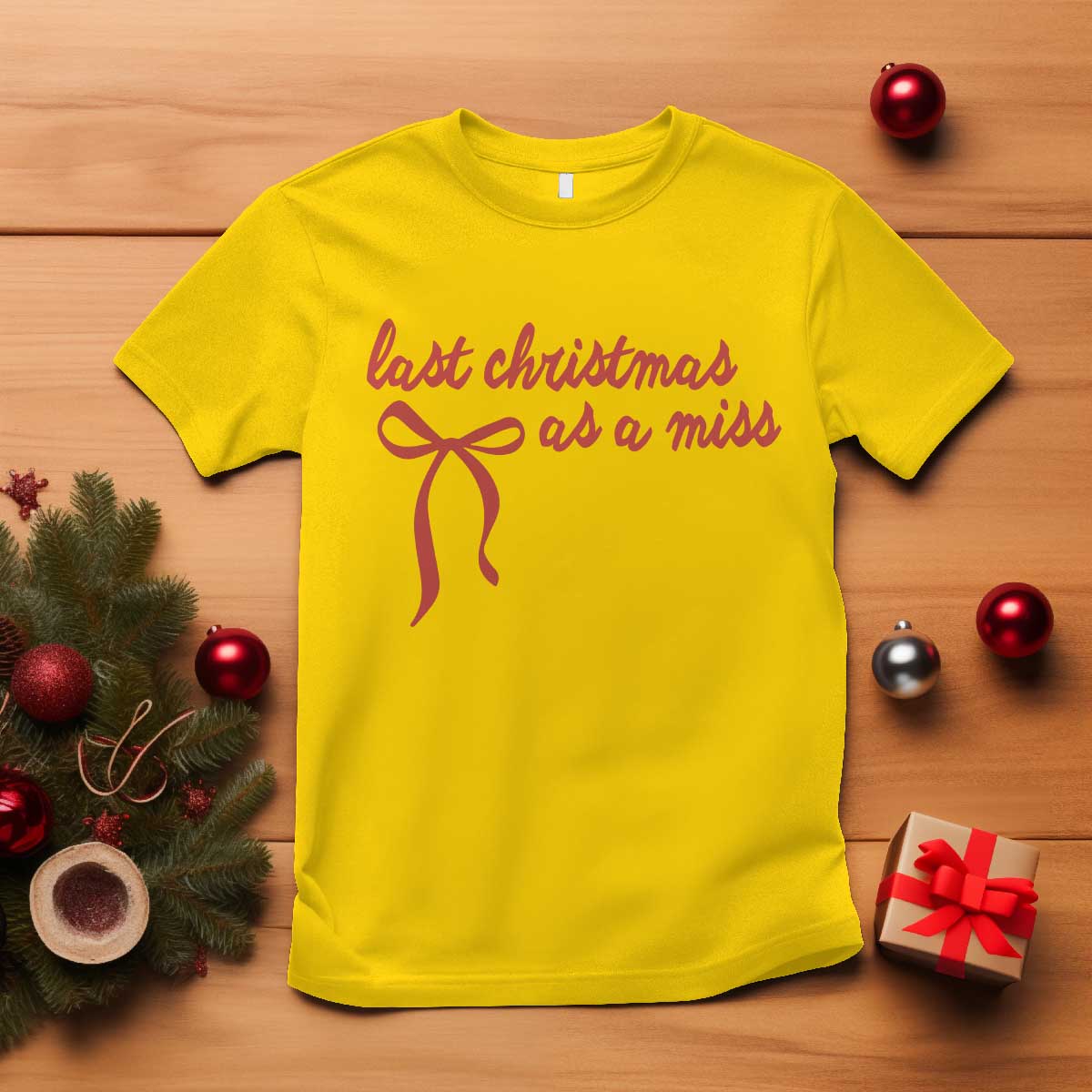 Last Christmas As A Miss T Shirt Bride To Be Future Mrs Xmas Engaged Gift TS10 Daisy Print Your Wear