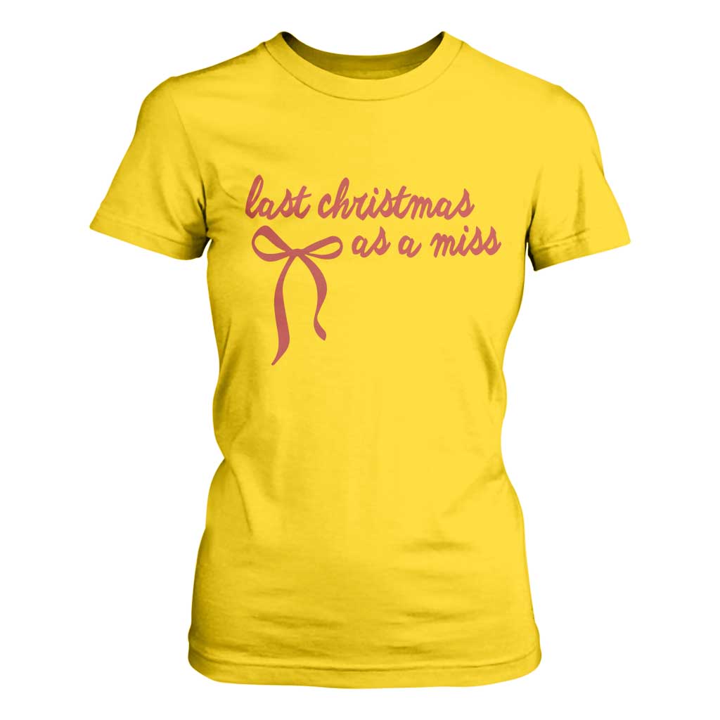 Last Christmas As A Miss T Shirt For Women Bride To Be Future Mrs Xmas Engaged Gift TS10 Daisy Print Your Wear